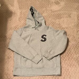 Supreme Light Gray Hoodie with Black 'S' Logo